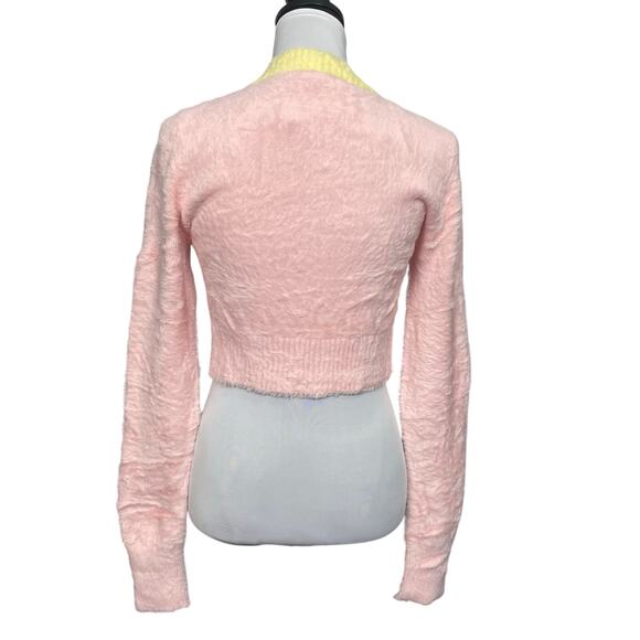 NWT - For Love & Lemons Sheila Pink Cropped Sweater - Picture 2 of 6